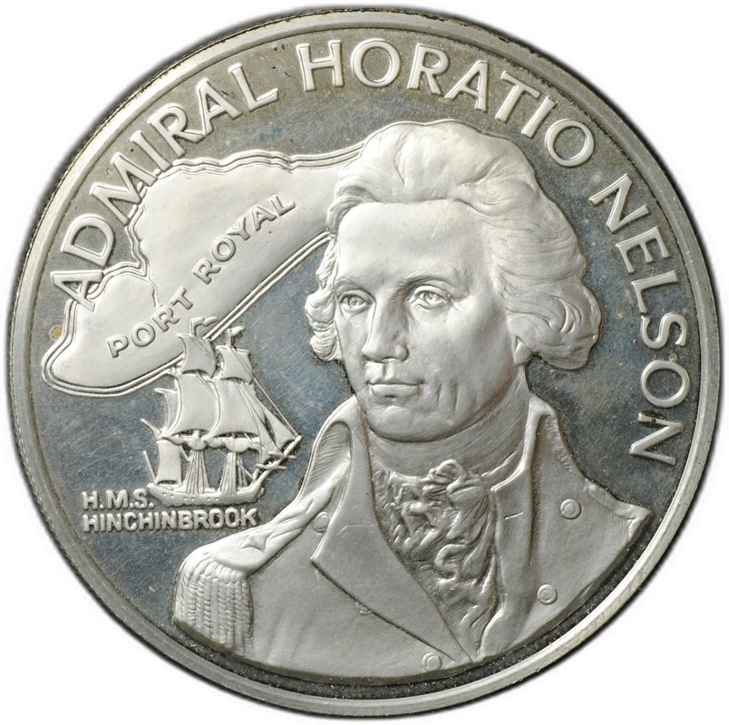 Монета 10 долларов 1976 Адмирал Горацио Нельсон Ямайка