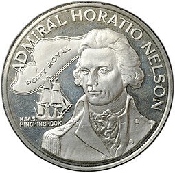 фото для Монета 10 долларов 1976 Адмирал Горацио Нельсон Ямайка Аверс