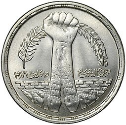 фото для Монета 1 фунт 1980 Революция 1971 Египет Аверс