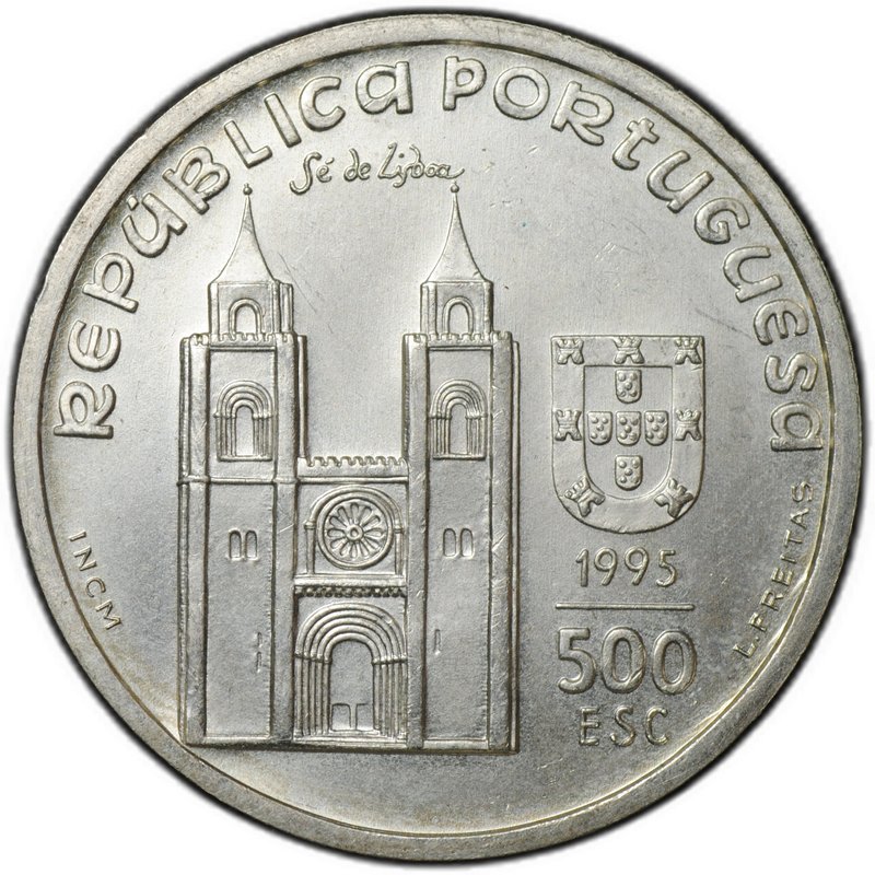 Монета 500 эскудо 1995 800 лет c дня рождения Антония Падуанского Португалия