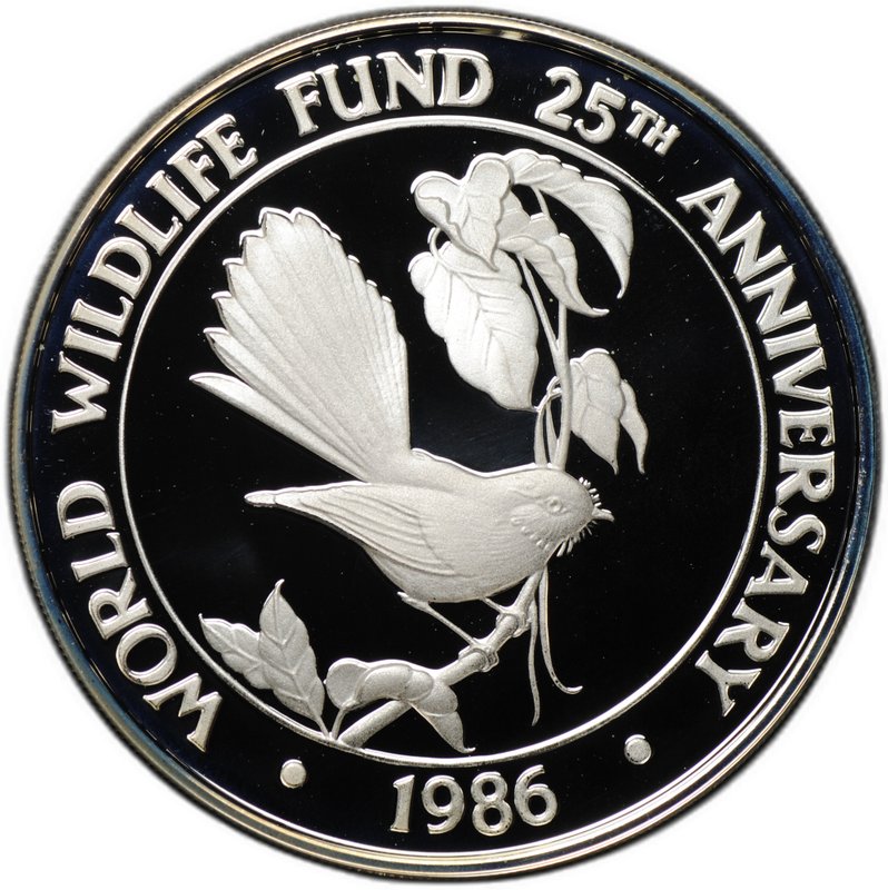 Монета 10 тала 1986 25 лет Всемирному фонду дикой природы Самоа