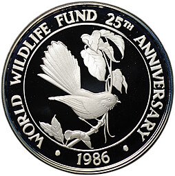 фото для Монета 10 тала 1986 25 лет Всемирному фонду дикой природы Самоа Аверс