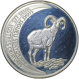 фото для Монета 10 динеров 2002 Муфлон Дикие животные Андорра Аверс
