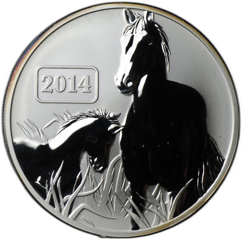 Монета 5 долларов 2014 Восточный календарь - Год Лошади Токелау