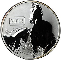 фото для Монета 5 долларов 2014 Восточный календарь - Год Лошади Токелау Аверс