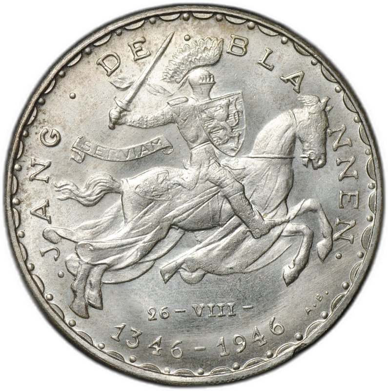 Монета 50 франков 1946 600 лет со дня смерти Иоганна Люксембургского Люксембург