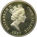 Монета 2 доллара 1997 Королева-мать с детьми 1936 Острова Кука