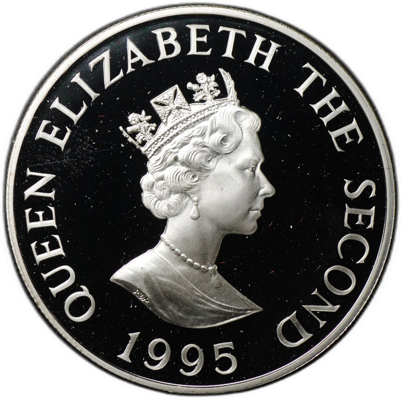 Монета 2 фунта 1995 50 лет освобождению Джерси