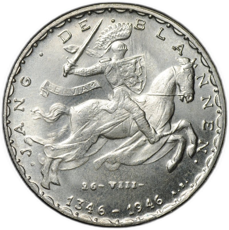 Монета 20 франков 1946 600 лет со дня смерти Иоганна Люксембургского Люксембург