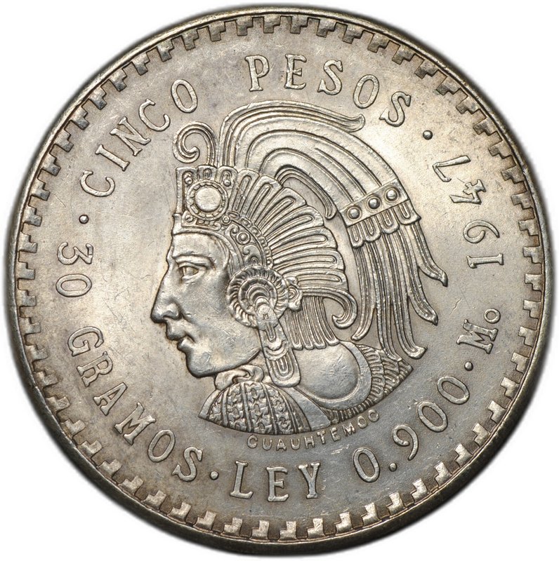 Монета 5 песо 1947 Мексика