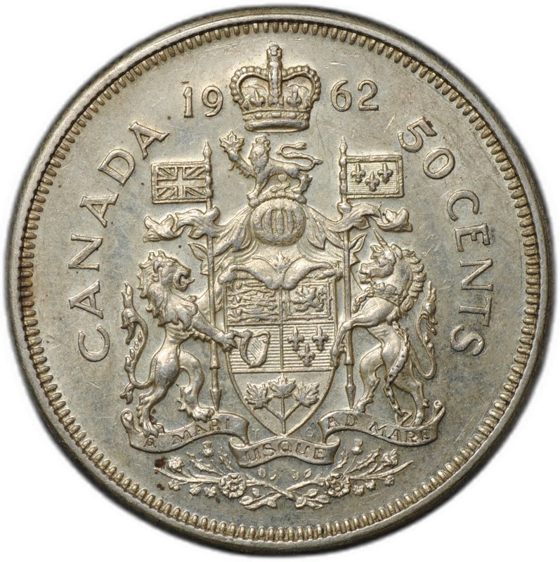Монета 50 центов 1962 Канада