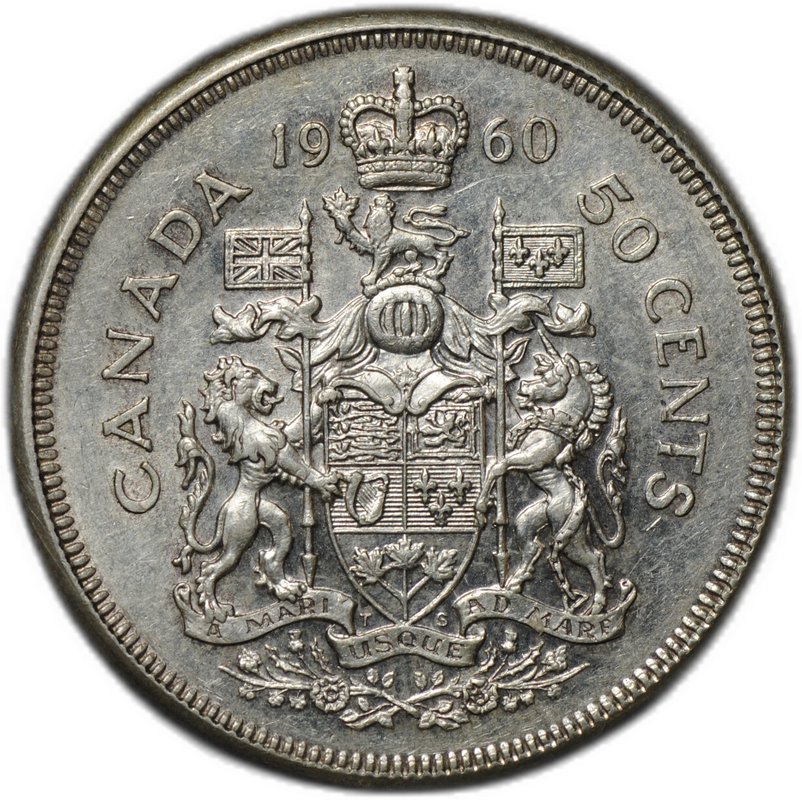 Монета 50 центов 1960 Канада