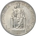 Монета 10 лир 1932 Ватикан