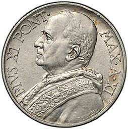 фото для Монета 10 лир 1932 Ватикан Аверс