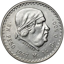 фото для Монета 1 песо 1947 Мексика Аверс