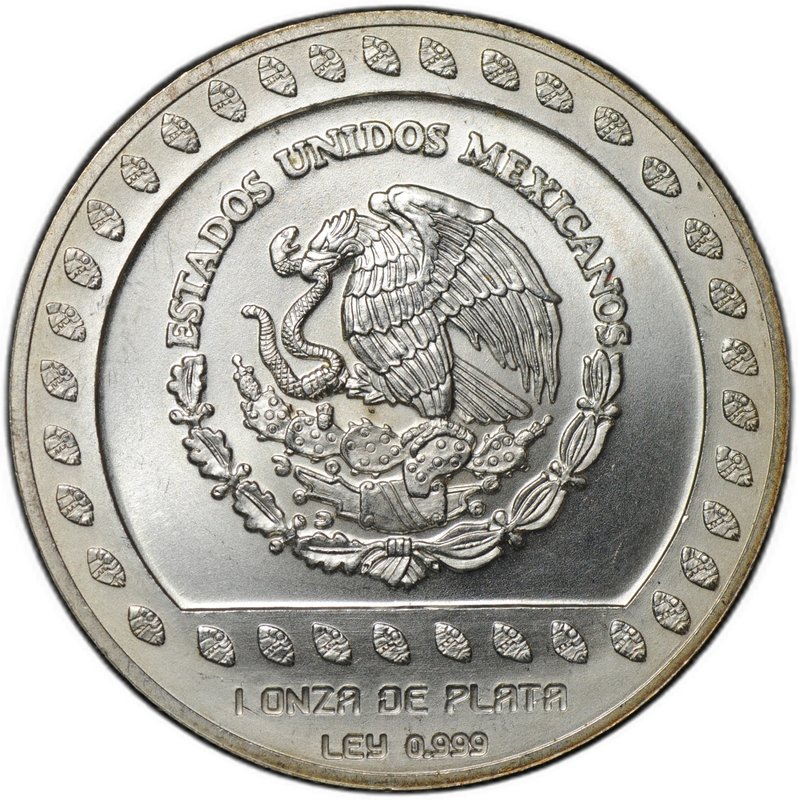 Монета 100 песо 1992 Воины-орлы Мексика