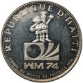 Монета 25 гурдов 1973 Чемпионат мира по футболу 1974 Гаити