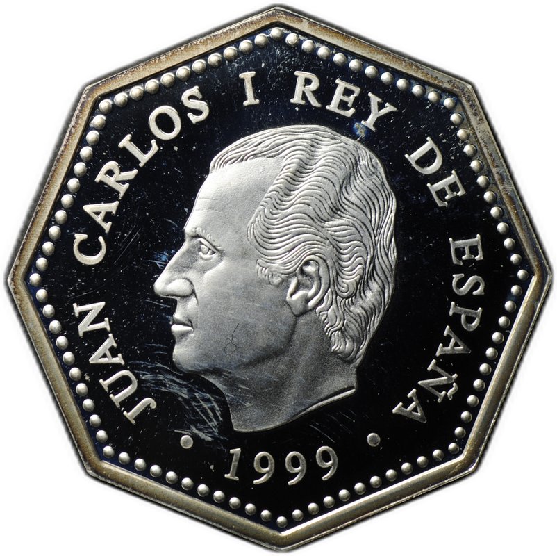 Монета 1500 песет 1999 Миллениум Астронавт Испания