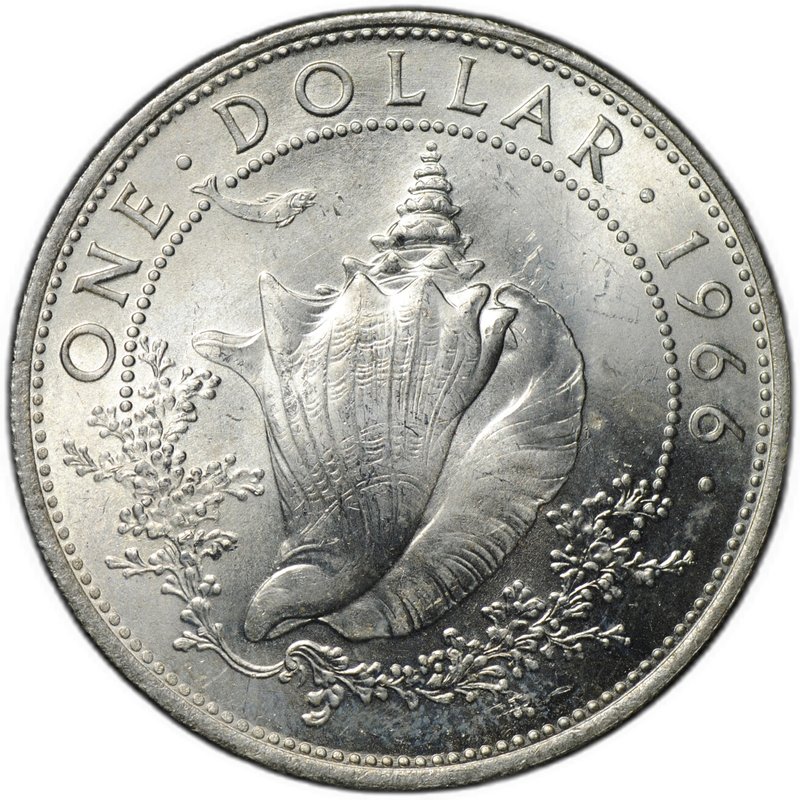 Монета 1 доллар 1966 Багамы