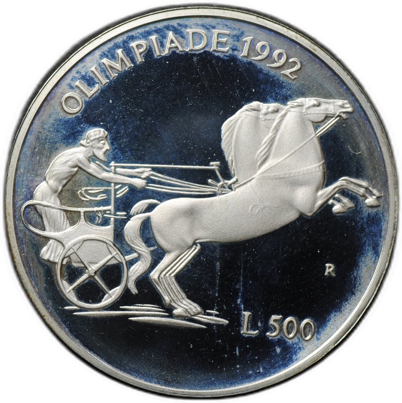 Монета 500 лир 1992 Олимпиада Барселона Сан-Марино