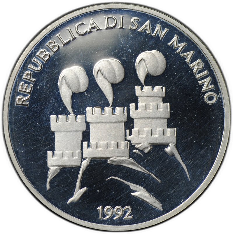 Монета 500 лир 1992 Олимпиада Барселона Сан-Марино