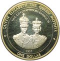 Монета 1 доллар 1997 Елизавета Королева-Мать Коронация Георга VI Бермуды