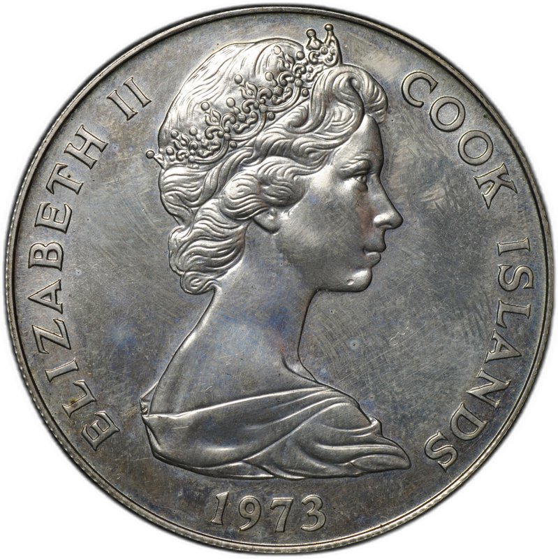 Монета 7 1/2 долларов 1973 200 лет путешествию Кука на Остров Херви Острова Кука
