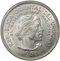 Монета 10 песо 1961 150 лет Революции против Испании Уругвай