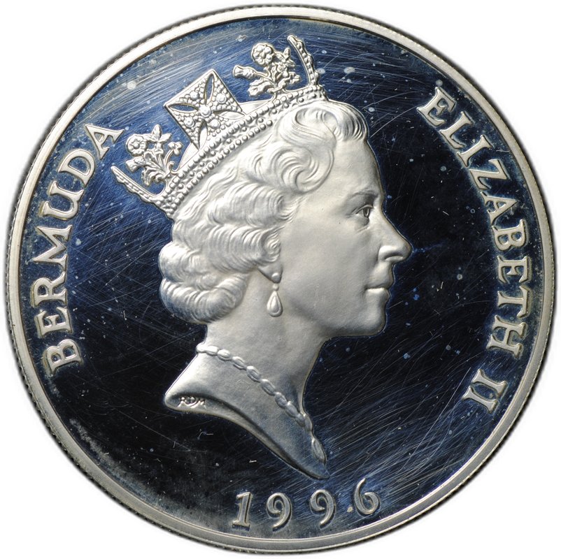 Монета 1 доллар 1996 Елизавета Королева-Мать Коронация Георга VI Бермуды