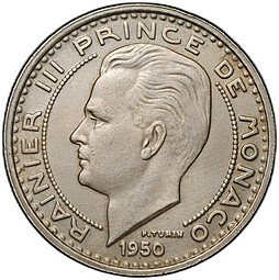 фото для Монета 100 франков 1950 Монако Аверс