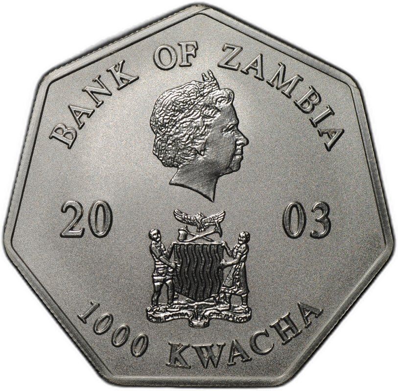 Монета 1000 квач 2003 Годовой календарь Замбия