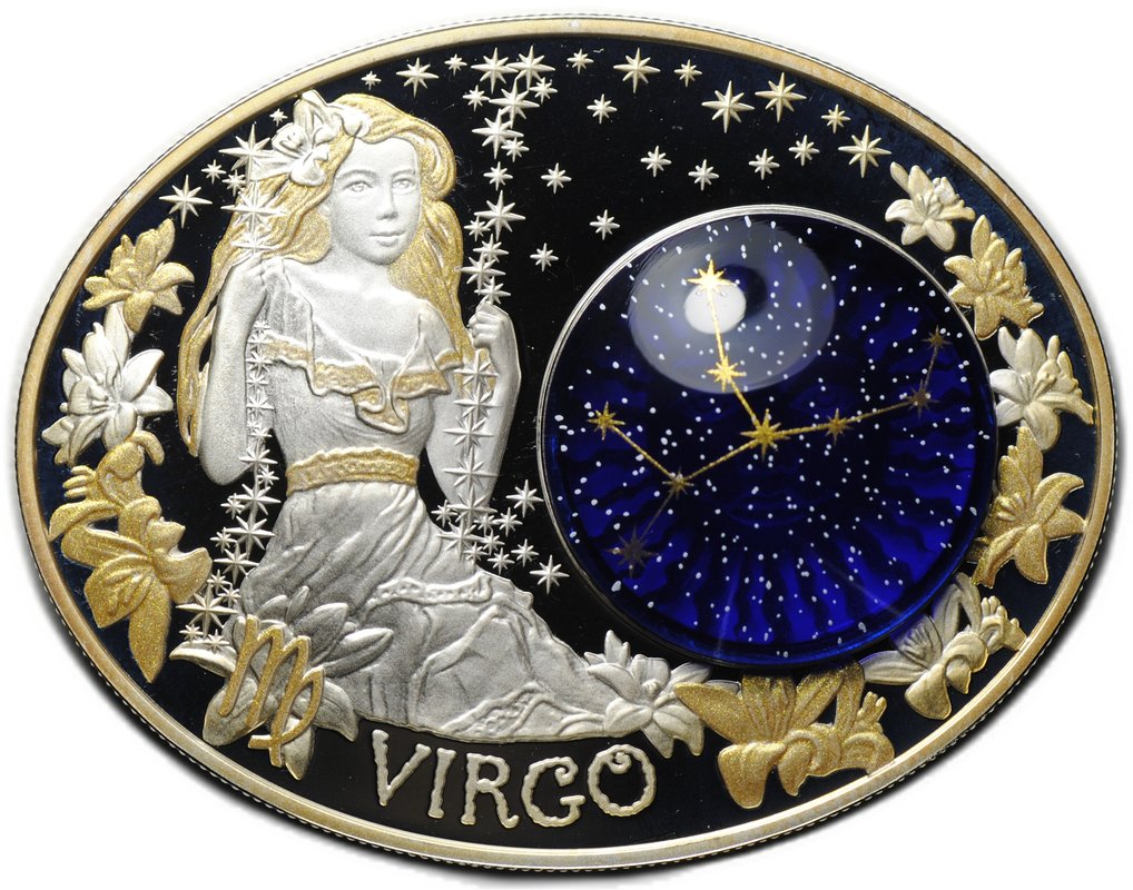 Монета 10 денаров 2014 Знаки зодиака Дева Северная Македония