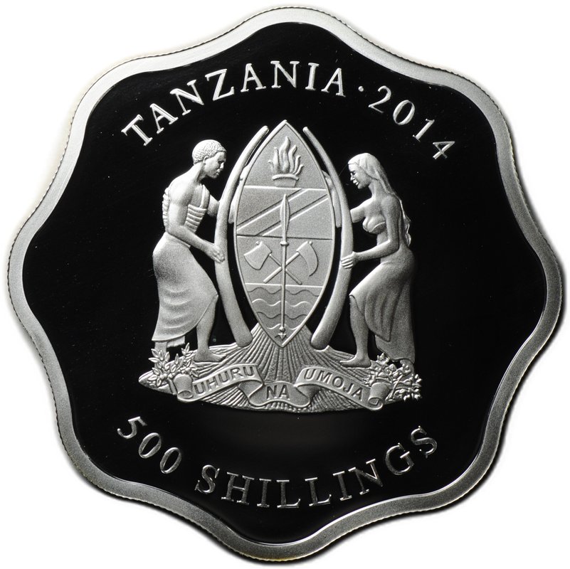 Набор 500 шиллингов 2014 Сингапур Королевский ботанический сад Танзания
