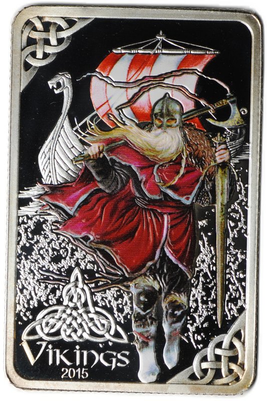 Монета 1000 франков КФА 2015 Викинг Бенин