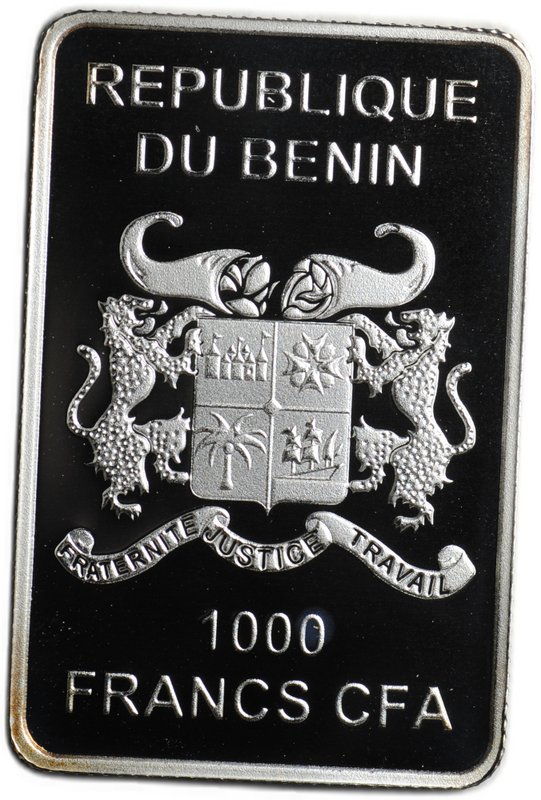 Монета 1000 франков КФА 2015 Викинг Бенин