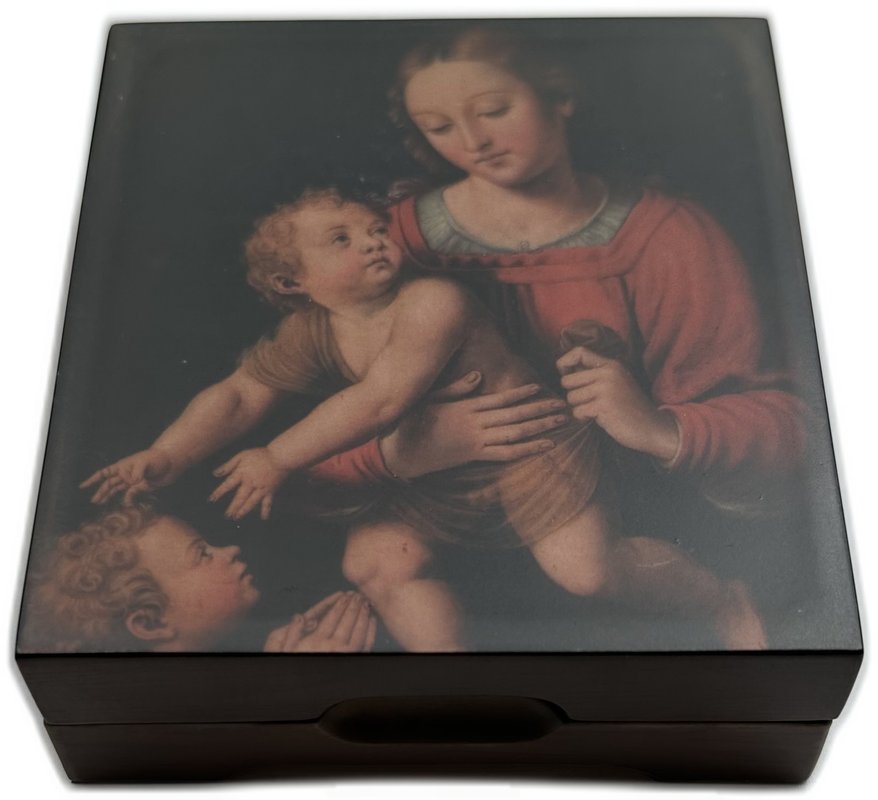 Монета 15 динеров 2014 Мадонна Возрождения с младенцем Лоренцо Лотто Андорра