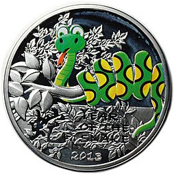 фото для Монета 1 доллар 2012 Год Змеи 2013 Китайский гороскоп Ниуэ Аверс