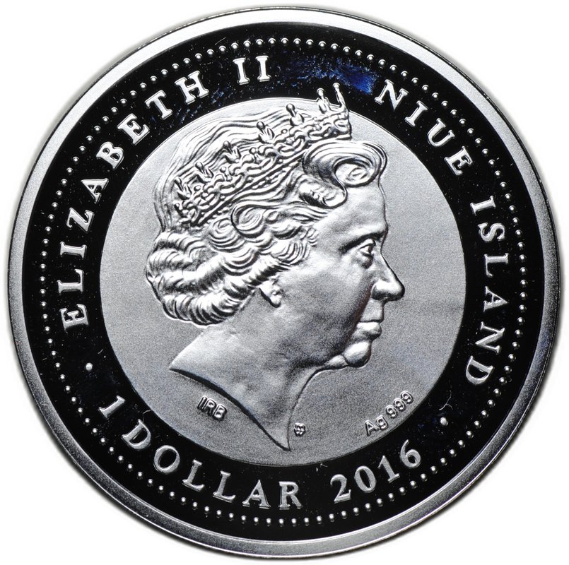 Монета 1 доллар 2016 Ваза династии Цин Ниуэ