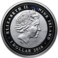 Монета 1 доллар 2016 Ваза династии Цин Ниуэ