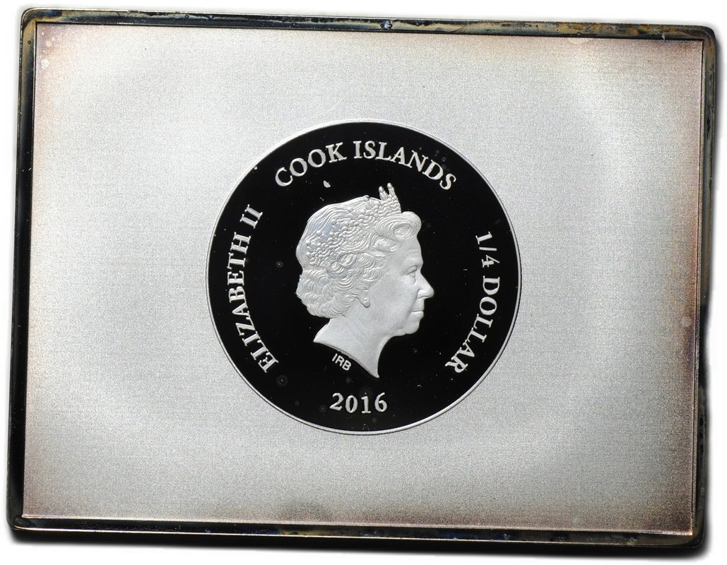 Монета 1/4 доллара 2016 Поль Гоген Картина Areaarea Музейная коллекция Острова Кука