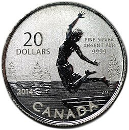 фото для Монета 20 долларов 2014 Дух лета Канада Аверс