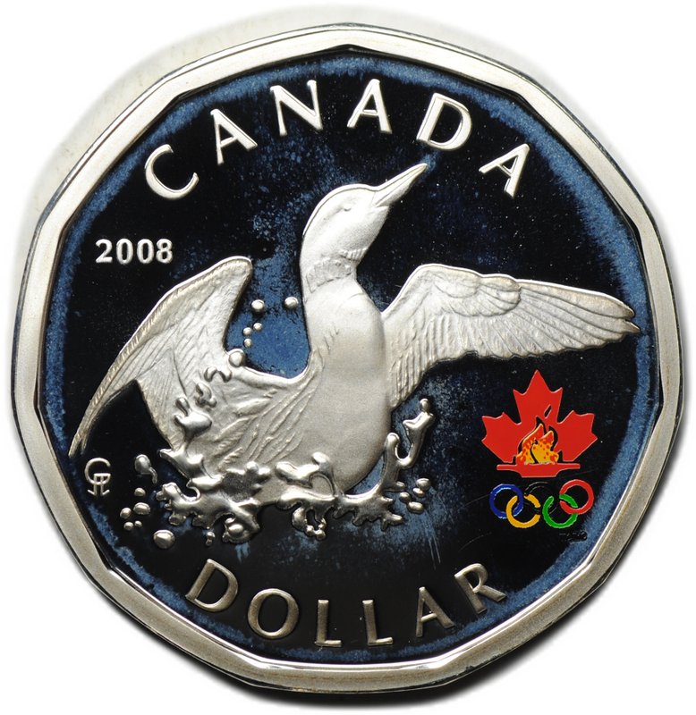 Монета 1 доллар 2008 Олимпиада Пекин Канада