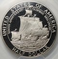 Монета 50 центов (1/2 доллара) 1992 S 500 лет путешествию Колумба США слаб PCGS PR 69