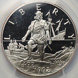 фото для Монета 50 центов (1/2 доллара) 1992 S 500 лет путешествию Колумба США слаб PCGS PR 69 Аверс