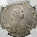 Монета 1 рубль 1766 СПБ TI АШ слаб ННР AU 55
