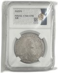 Монета 1 рубль 1766 СПБ TI АШ слаб ННР AU 55