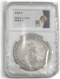 Монета 1 Рубль 1752 ММД Е слаб ННР AU 53