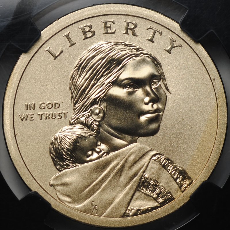 Монета 1 доллар 2015 W Рабочие Мохоки Сакагавея Коренные Американцы США слаб NGC SP 69