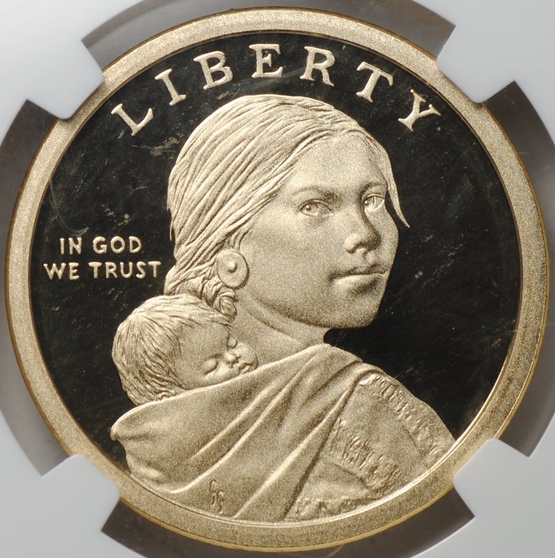 Монета 1 доллар 2013 S Договор с Делаварами Сакагавея Коренные Американцы США слаб NGC PF 69