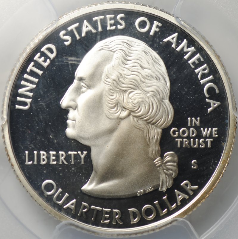 Монета 25 центов (1/4 доллара, квотер) 2008 S Аляска Штаты серебро США слаб PCGS PR 69